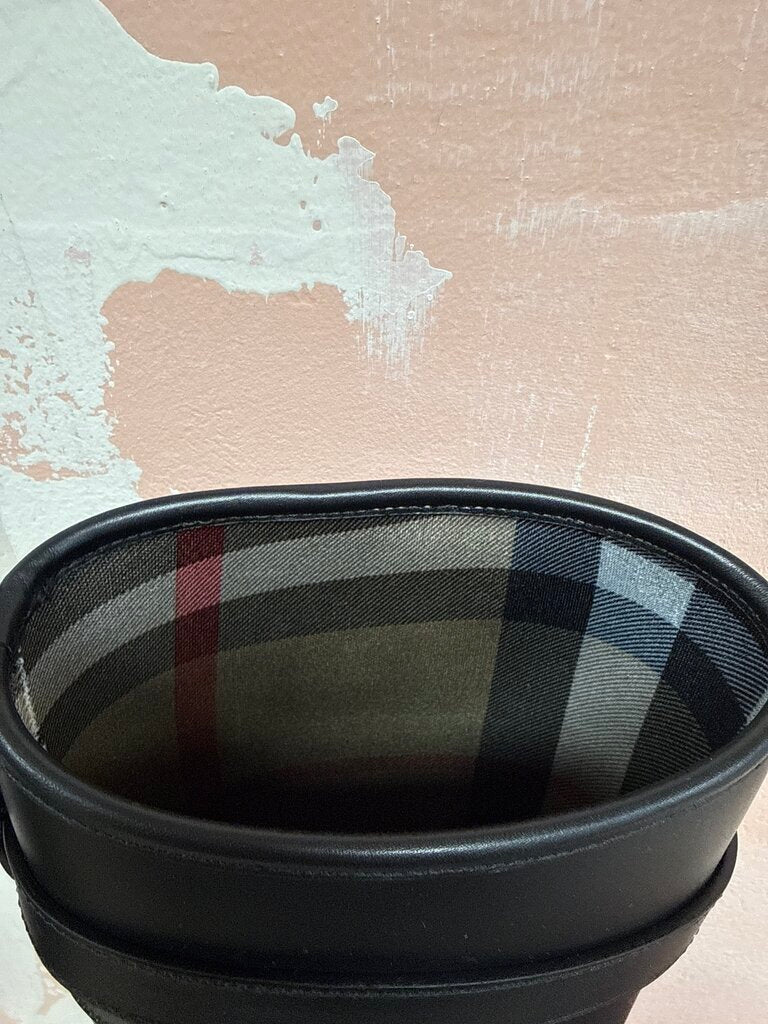 Burberry Black Rubber Equestrian Rain Boot NWT