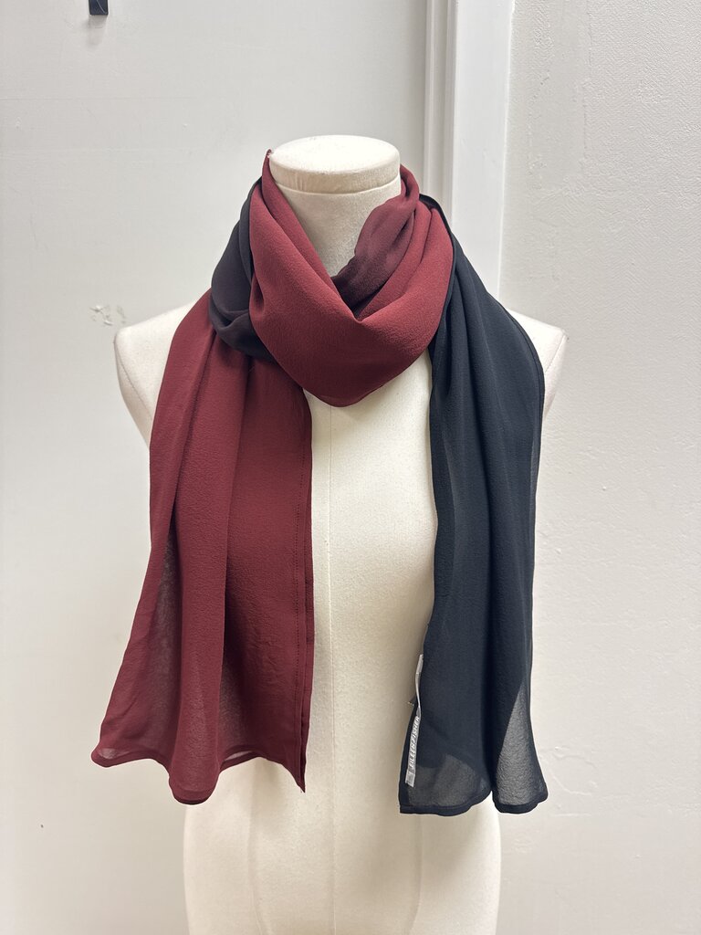 Eillen Fisher Maroon and Black Scarf
