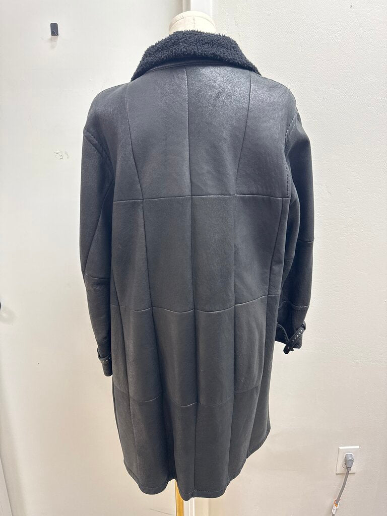 Christ Black Shearling Overcoat