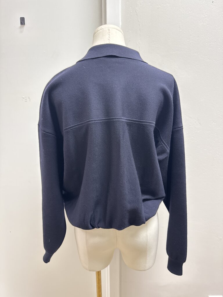 Theory Blue Cropped Zip Jacket