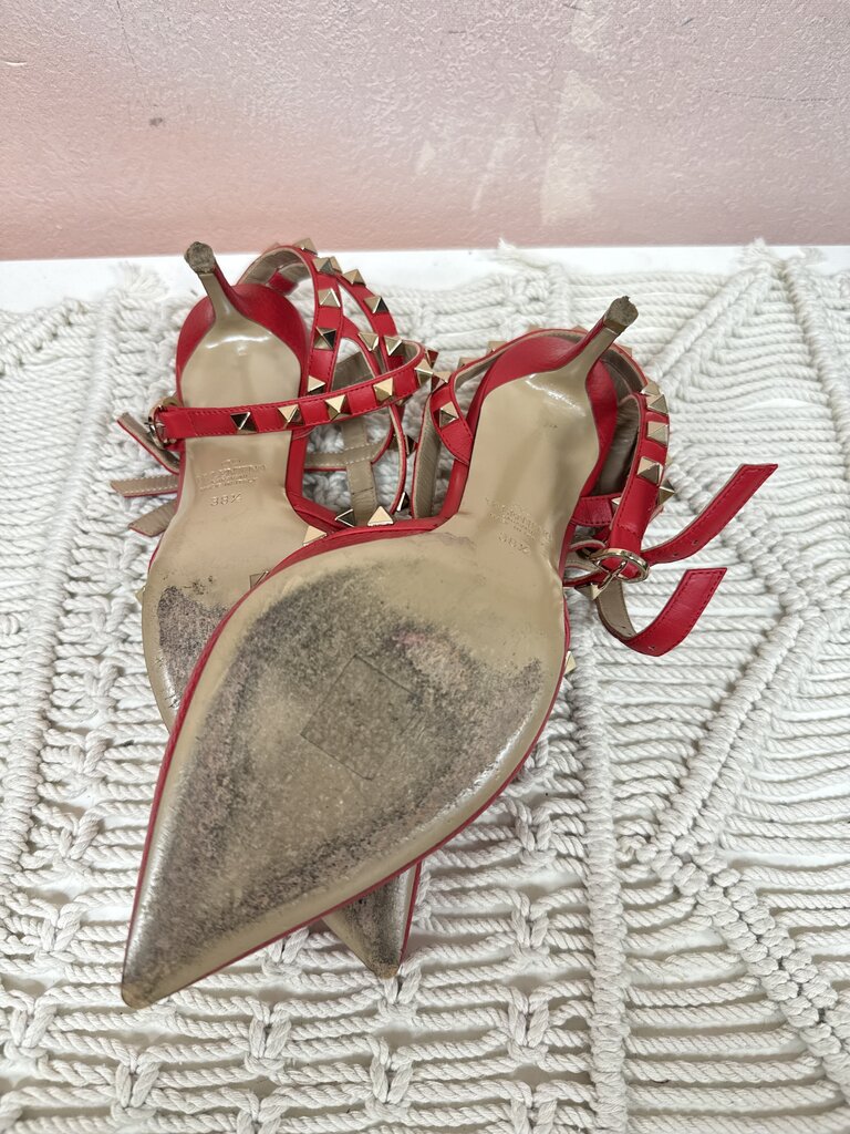 Valentino Red Rockstud Ankle Strap Pump w/Box