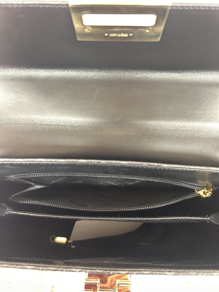 Ferragamo Black Iconic Top Handle Satchel w/Dustbag