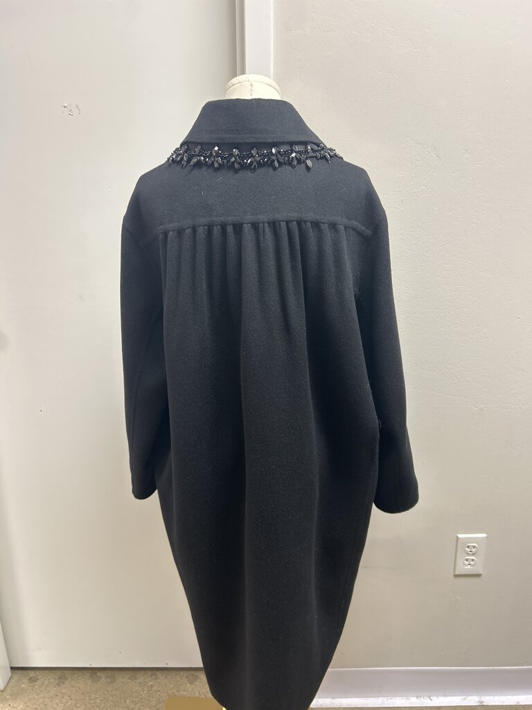 Prada Black Embellished Overcoat