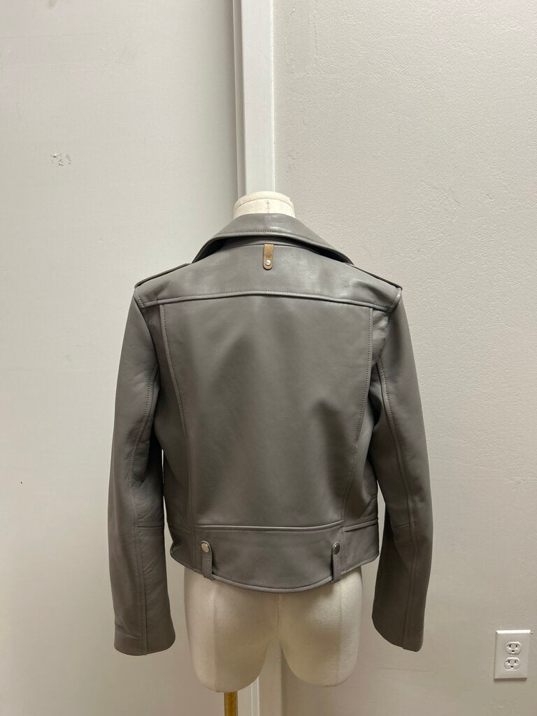 Mackage Grey Faux Leather Moto Jacket