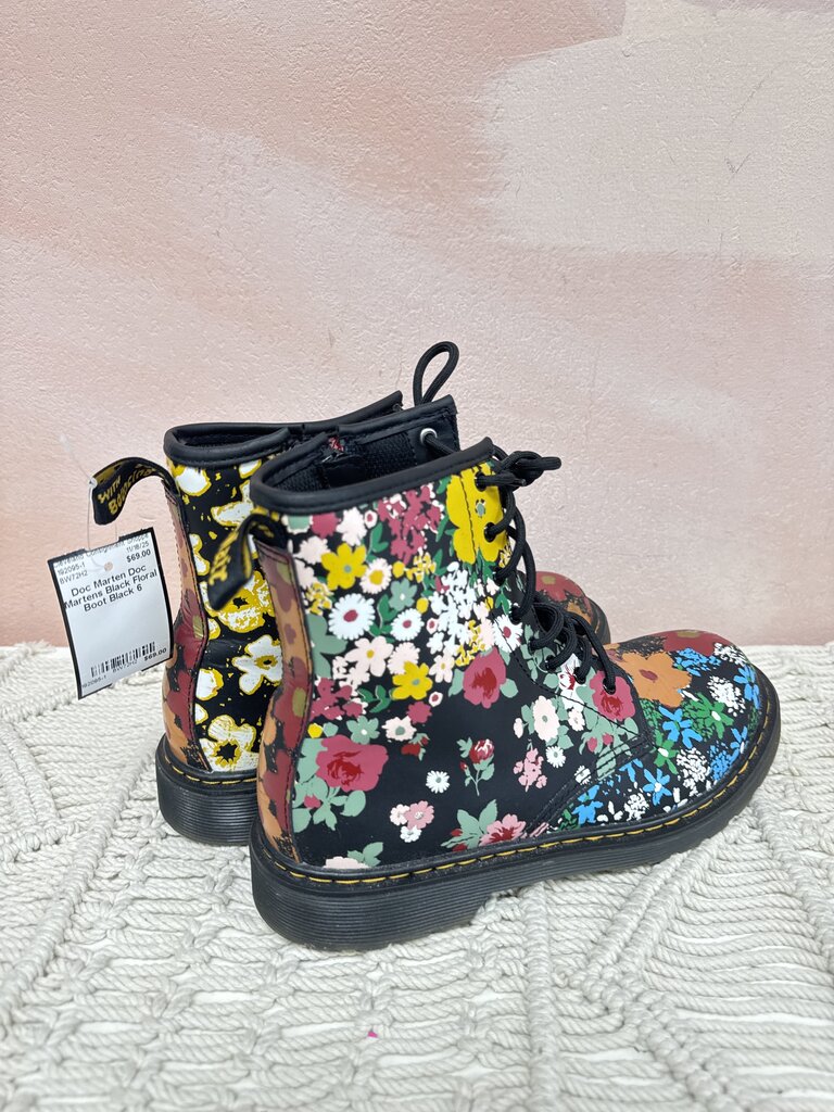 Doc Martens Black Floral Boot