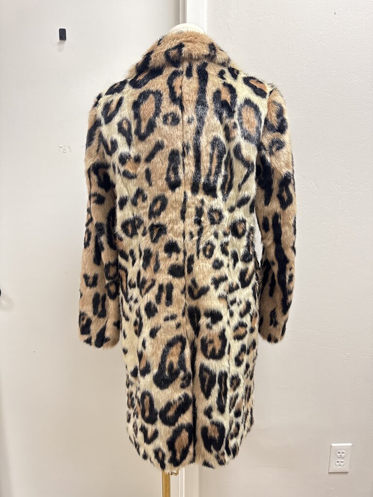 House of Harlow Leopard Fau Fur Overcoat