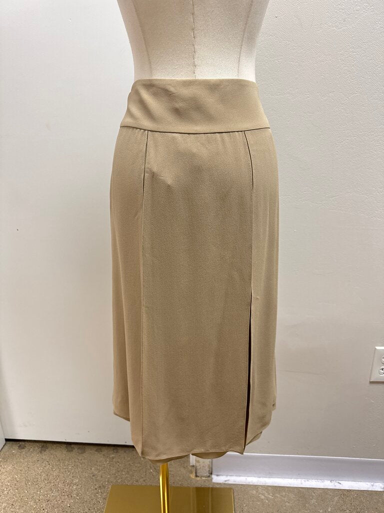 Michael Kors Collection Tan Silk Pleated Skirt NWT