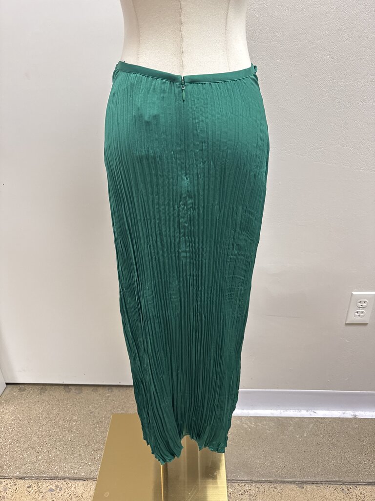 Vince Green Pleated Tie Front Maxi Skirt