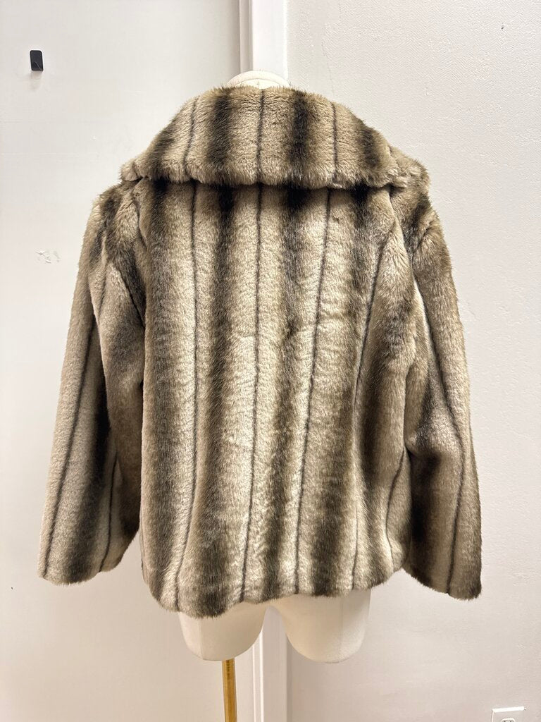 Frances Valentine Grey Faux Fur Cropped Jacket