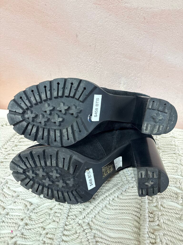 Tory Burch Black Suede Heeled Boot w/Box