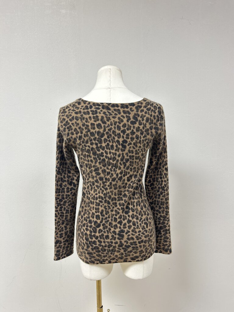 Saks FIfth Ave Animal Print Cashmere Sweater