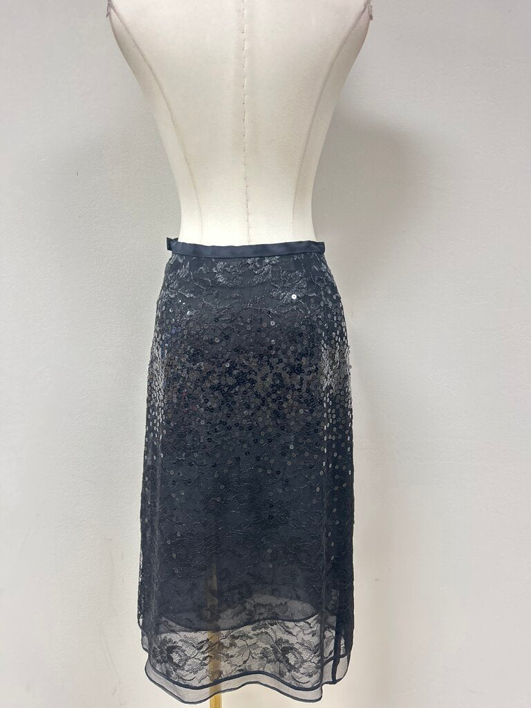 Escada Black Sequin Midi Skirt