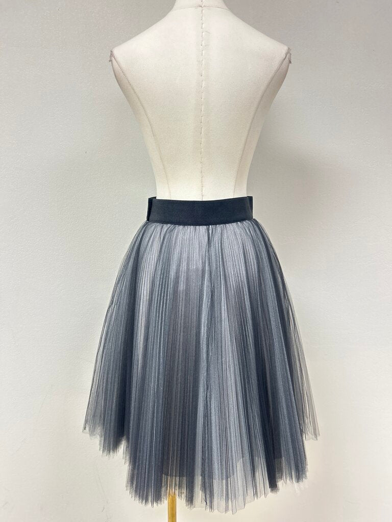 Milly Black Sheer Pleated Tulle Skirt NWT