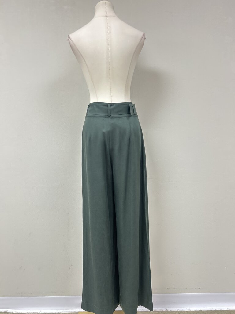 Hevron Forest Green Belted Trouser