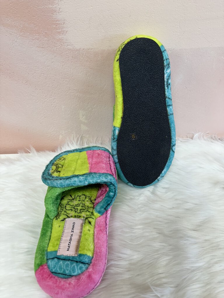 Natasha Zinko Color Block Velcro Slides