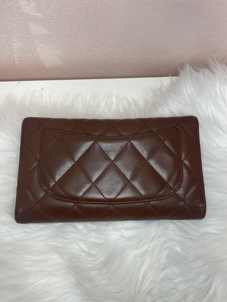 Chanel Chocolate Quilted Continental Wallet 05-06'
