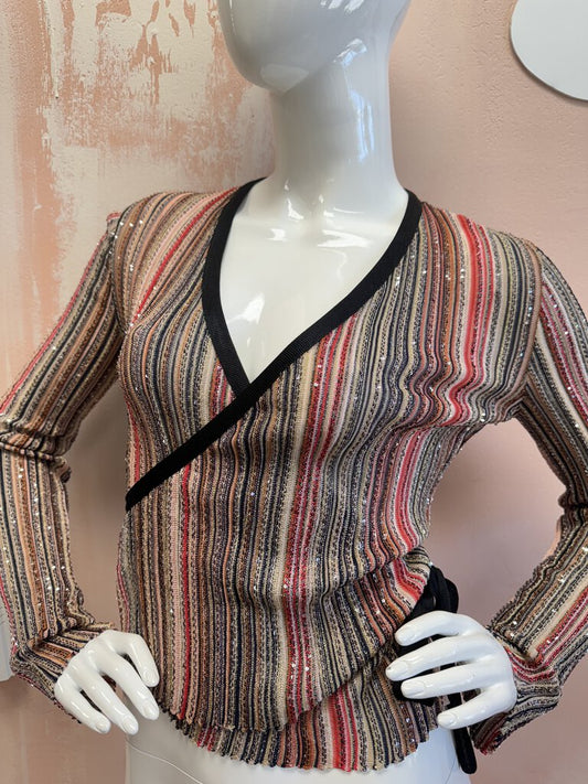 Missoni L/S Striped Wrap Crop Top I(n Stores for $1700)