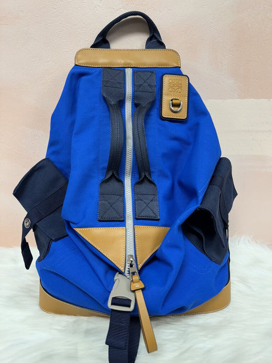 Loewe Blue Canvas Eln Convertible Backpack