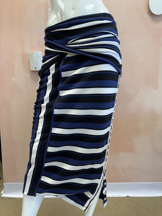 3.1 Philip Lim Blue Striped Knit Maxi Skirt