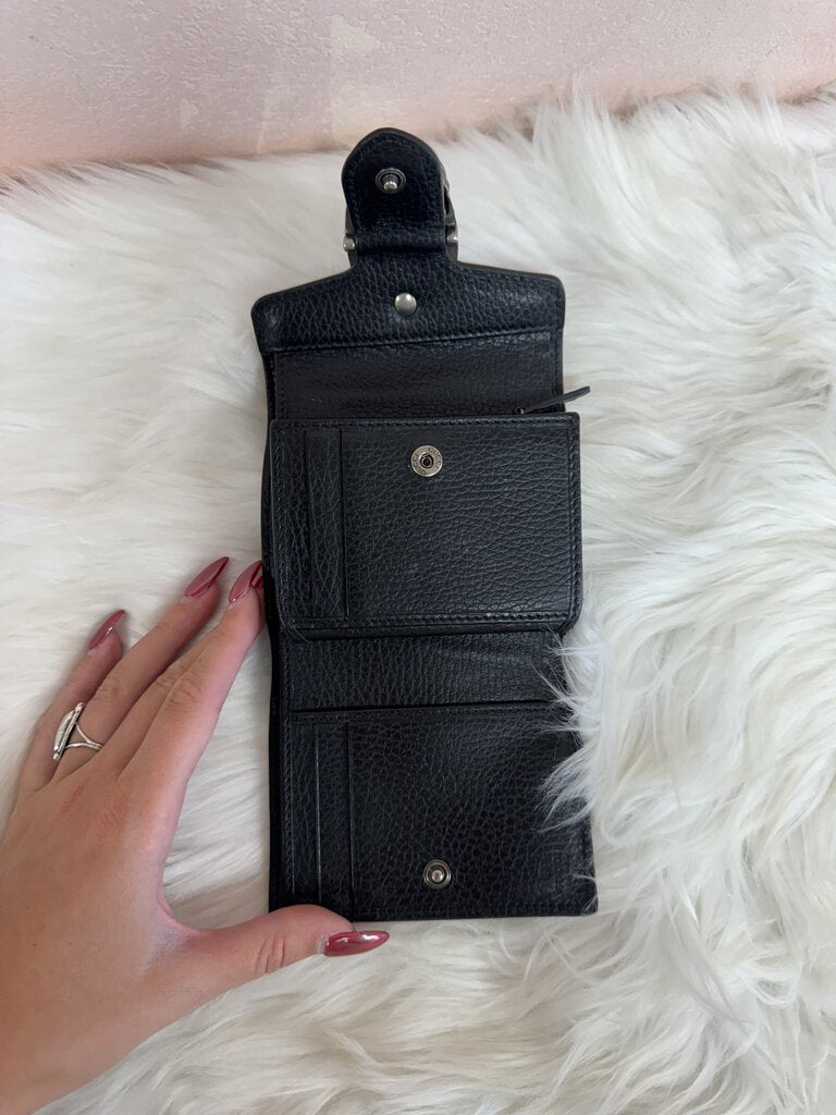 Gucci Black Leather Dionysus Compact Wallet