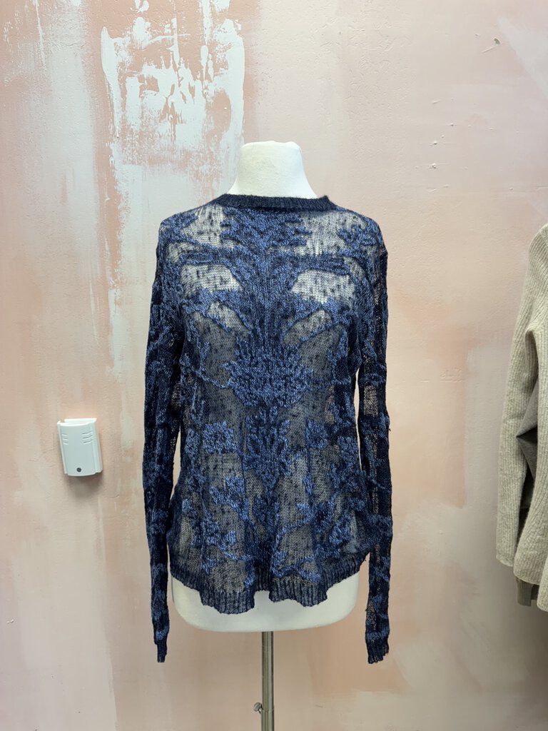 Christian Dior L/S Mohair Sheer Print Sweater