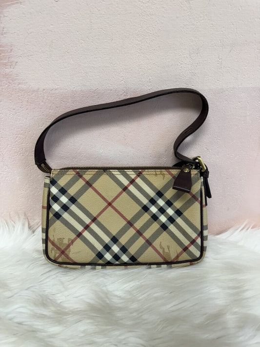 Burberry Tan Plaid Haymarket Shoulder Bag