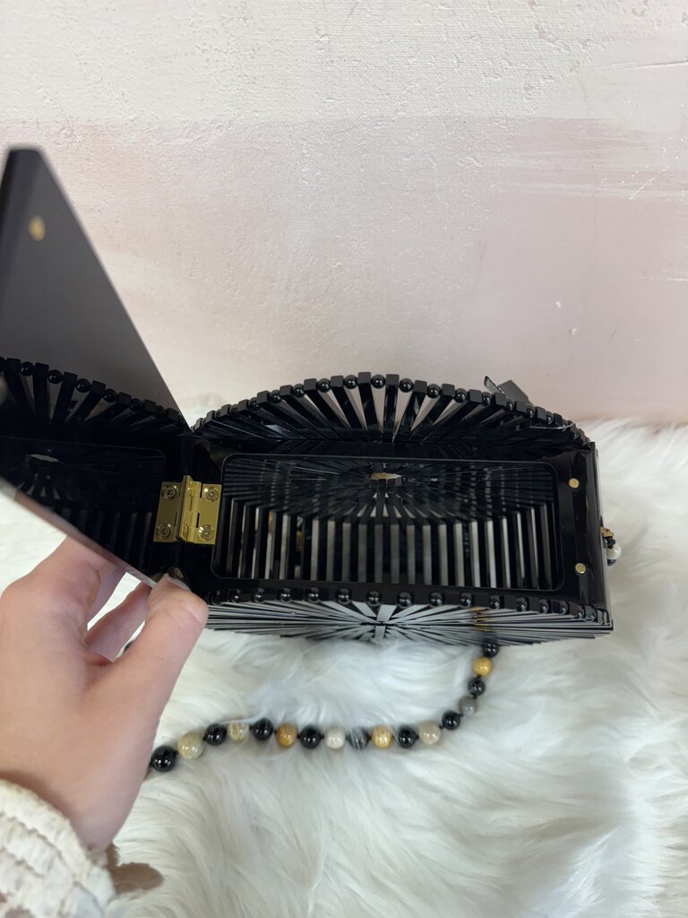 Cult Gaia Black Acrylic Shoulder Bag