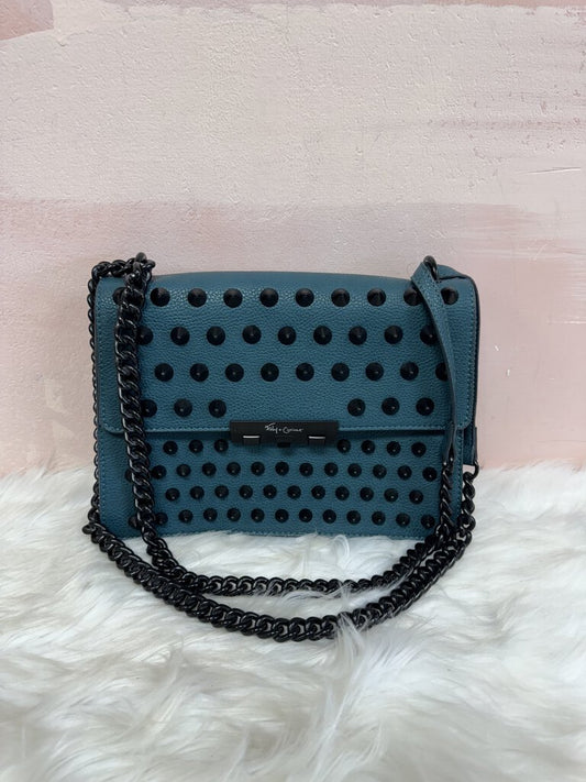 Foley + Corinna Teal Studded Shoulder Bag