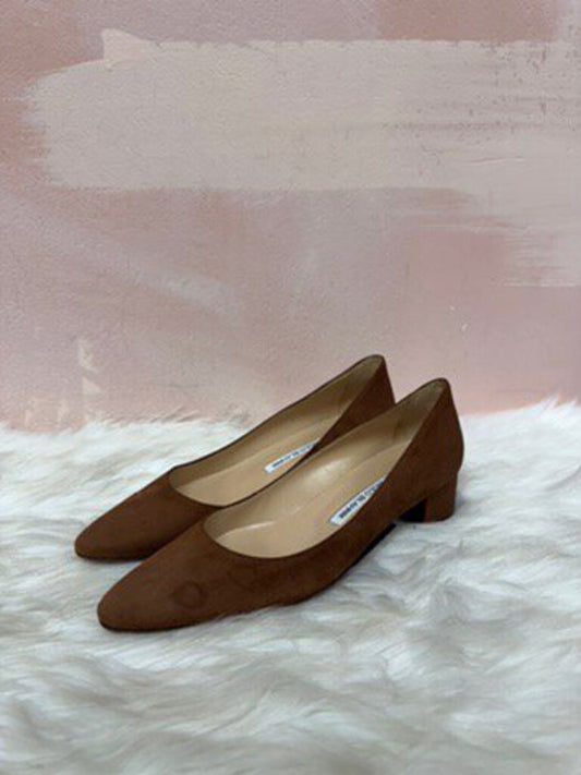 Manolo Suede Kitten Pump