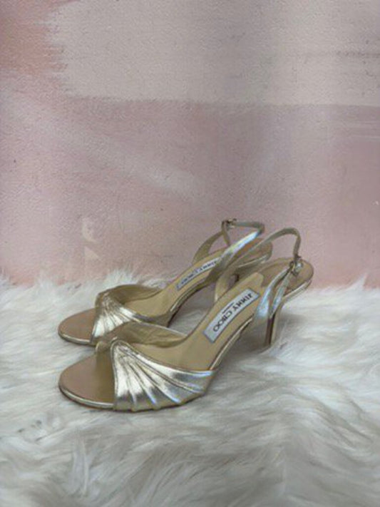 Jimmy Choo Gold Slingback Open Toe Heel