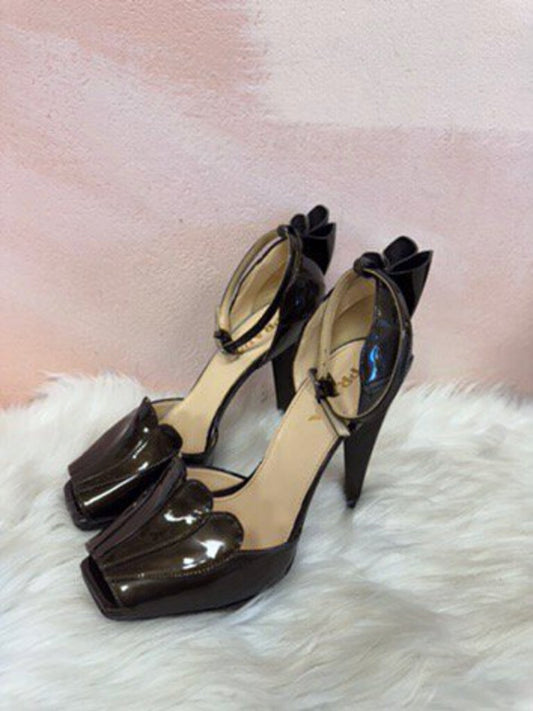 Prada Bronze Pantent D'Orsay Pump