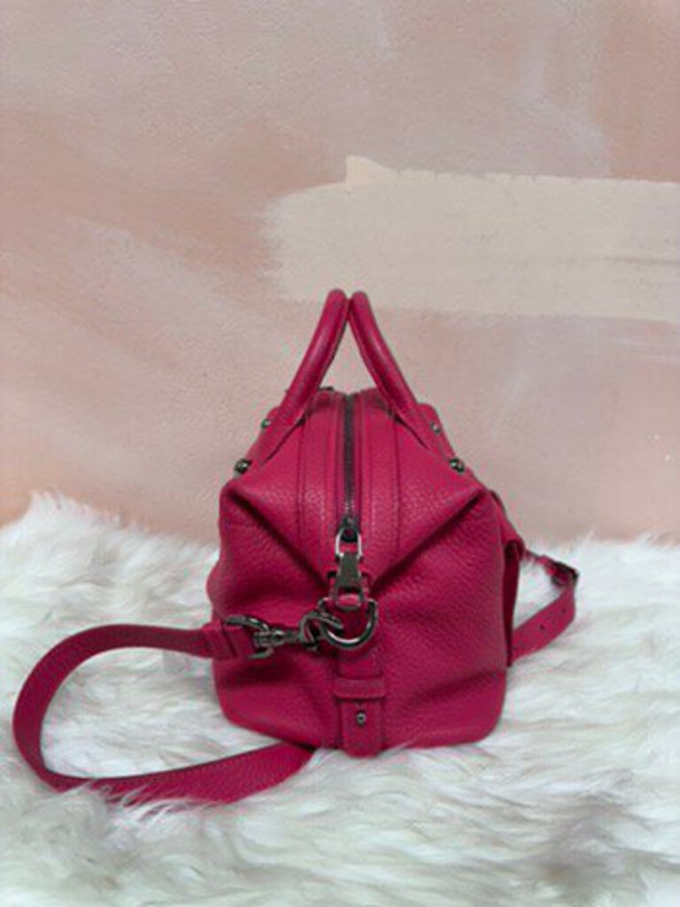 Loewe Pink Ostrich Trimmed May 35 Shoulder Bag