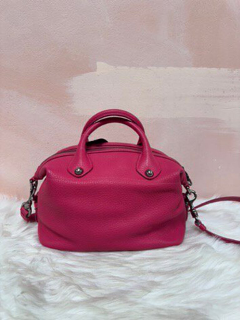 Loewe Pink Ostrich Trimmed May 35 Shoulder Bag