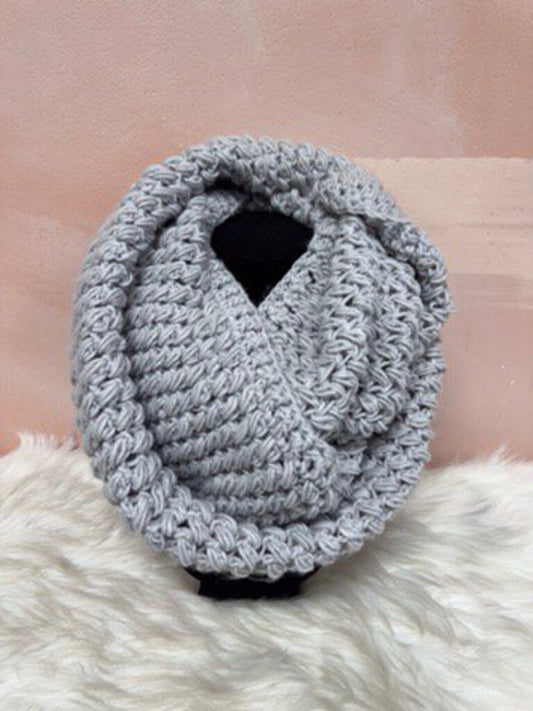 5/48 Grey Chunky Knit Infinity Scarf