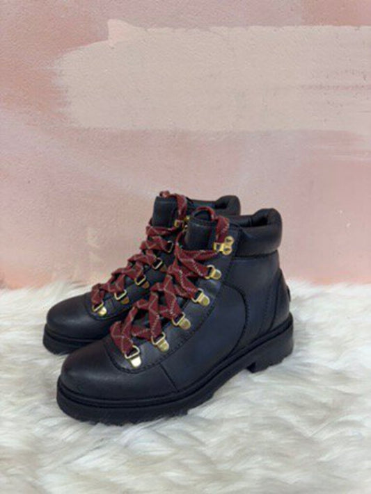 Sorel Black Lace Up Leather Hiking Boot