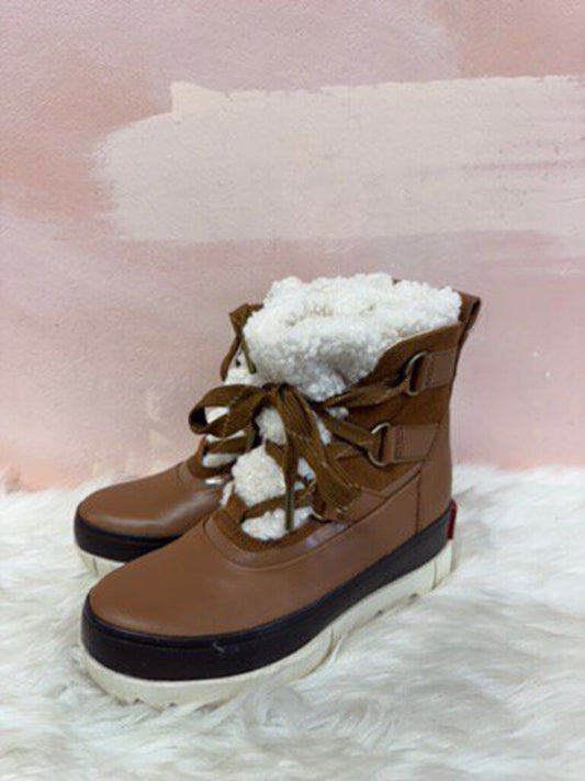 Sorel Brown Leather and Shearling Hiking Boot