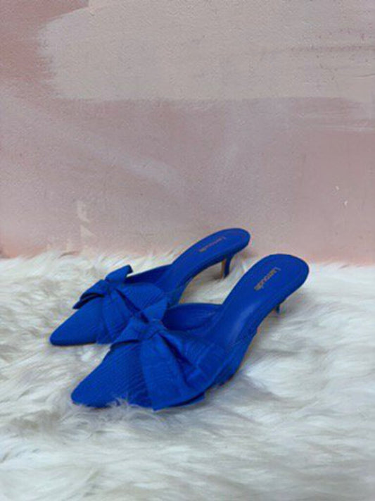 Larroude Cobalt Bow Mule