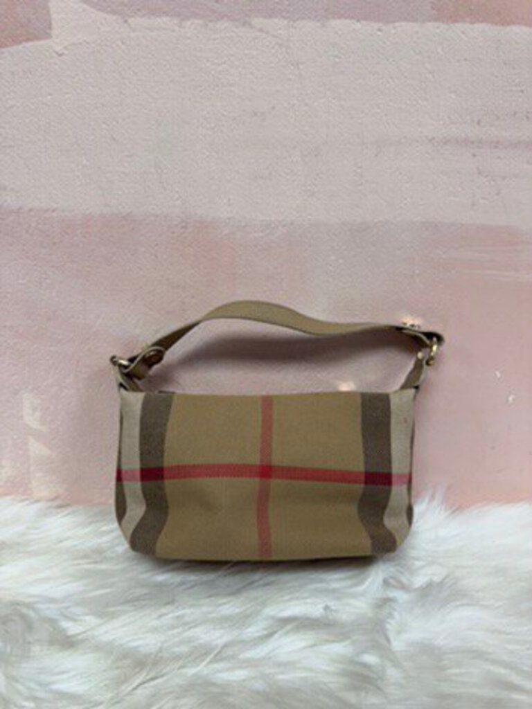 Burberry Tan Plaid Mini Pouch