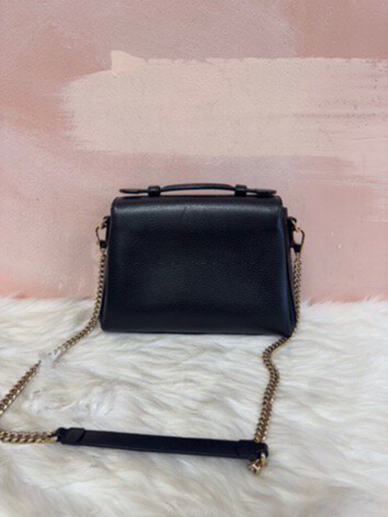 Gucci Black Leather Interlocking Top Handle Shoulder Bag