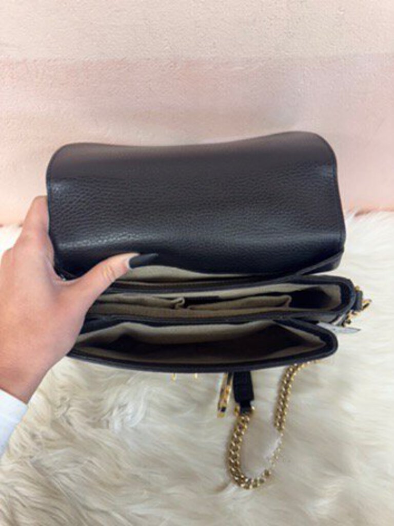 Gucci Black Leather Interlocking Top Handle Shoulder Bag