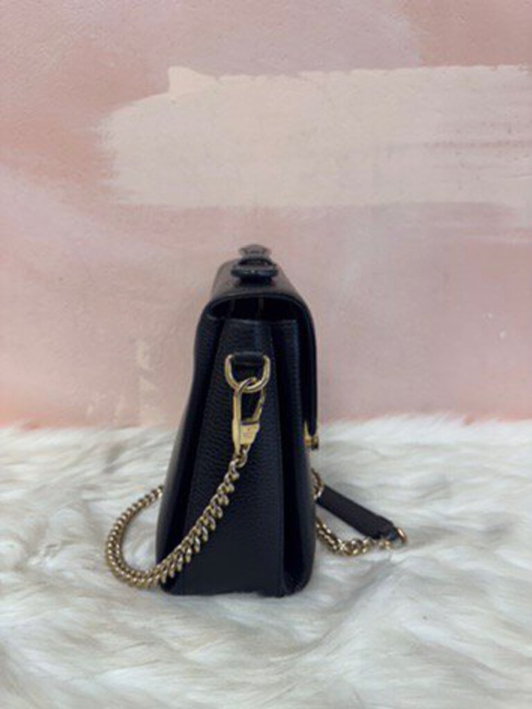 Gucci Black Leather Interlocking Top Handle Shoulder Bag