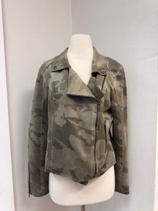 Marrakech Army Print Suede Jacket NWT