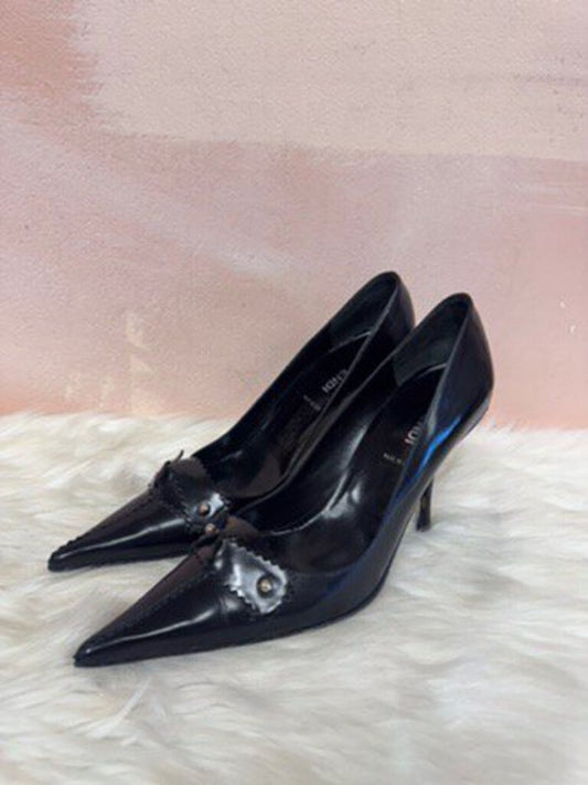 Fendi Black Vintage Pointy Toe Pump (As Is)