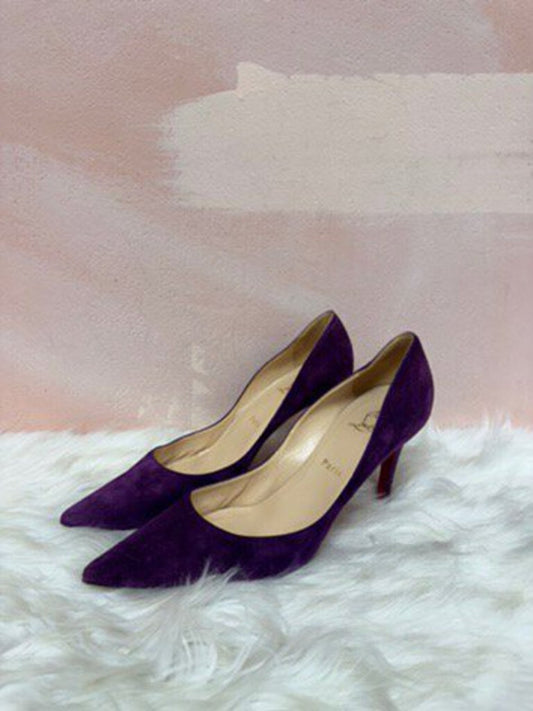 Louboutin Purple Suede Pump (As Is)