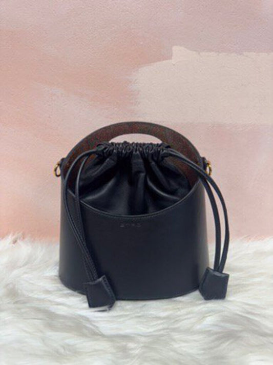 Etro Black Lambskin Medium Saturno Bag