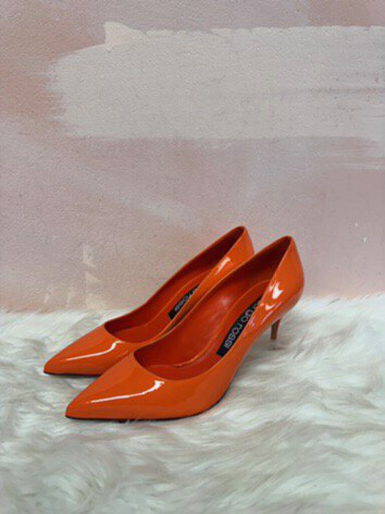 Sergio Rossi Orange Patent Pump