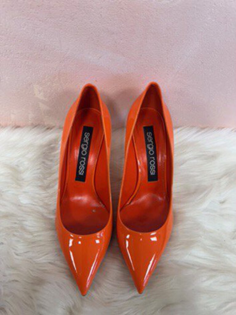 Sergio Rossi Orange Patent Pump