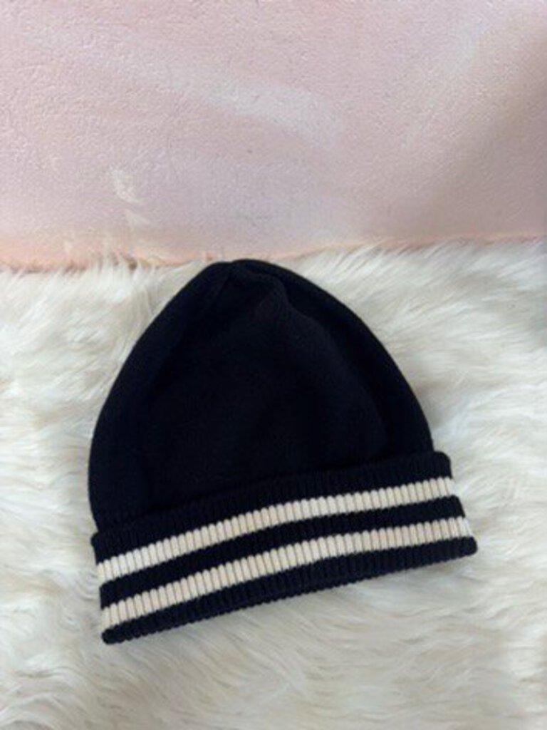 Dolce &Gabbana Black/White Cashmere Logo Knit Beanie