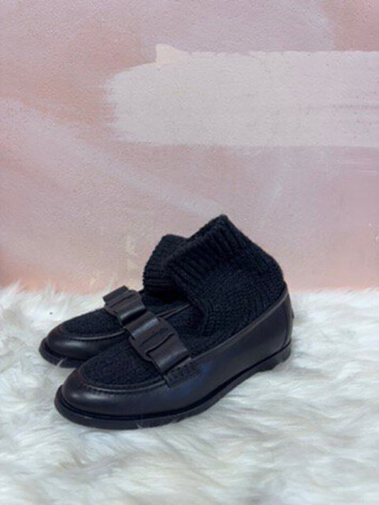 Ferragamo Black Sock Loafer