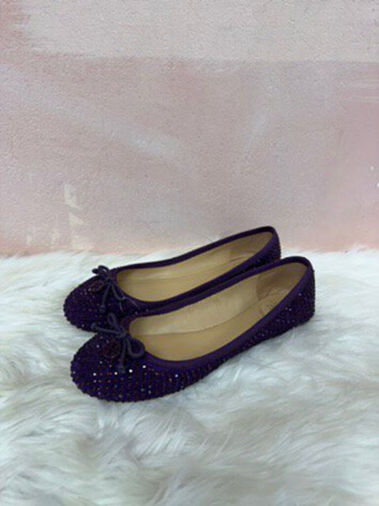 Tory Burch Purple Embellished Ballet Flat